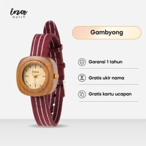 INA Watch Jam Tangan Kayu Jati Seri Gambyong