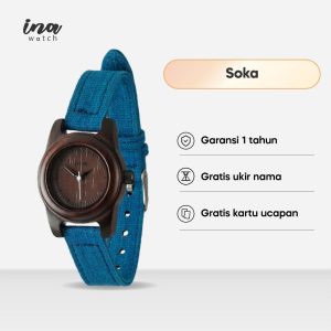 INA Watch Jam Tangan Kayu Seri Soka Sonokeling Dial Dark