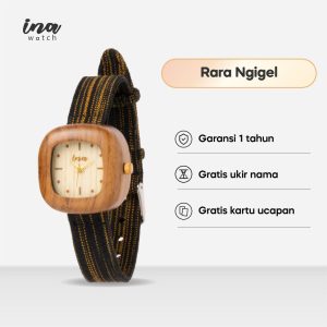 INA Watch Jam Tangan Kayu Jati Seri Rara Ngigel