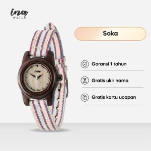 INA Watch Jam Tangan Kayu Seri Soka Sonokeling Dial Light