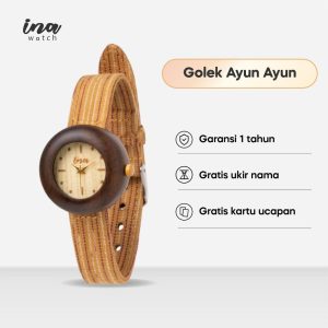 INA Watch Jam Tangan Kayu Sonokeling Seri Golek Ayun-Ayun