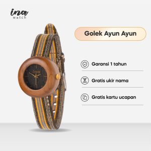 INA Watch Jam Tangan Kayu Jati Seri Golek Ayun-Ayun