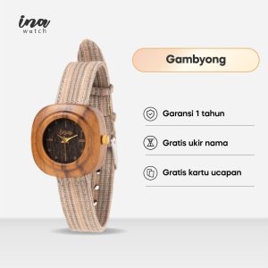 INA Watch Jam Tangan Kayu Jati Seri Gambyong